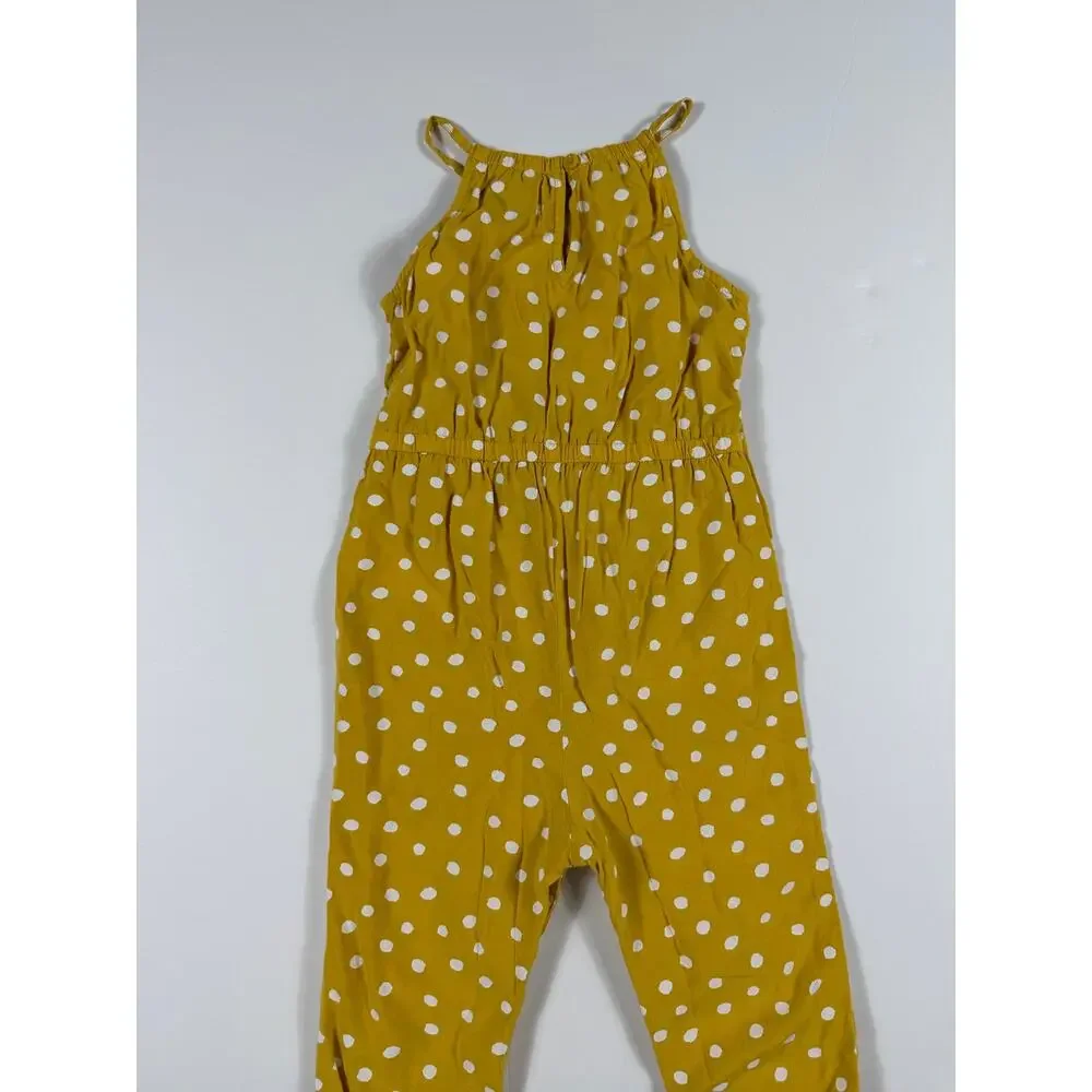 Old Navy Mustard Yellow Polka Dot Halter Jumpsuit Size 2